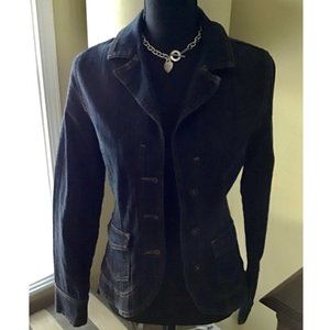 TOMMY HILFIGER FORM FITTING DARK DENIM JACKET/BLAZER SIZE S/P